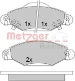 Bremsbelagsatz, Scheibenbremse Vorderachse METZGER 1170632