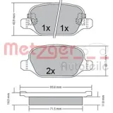 Bremsbelagsatz, Scheibenbremse METZGER 1170680