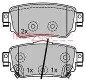 Bremsbelagsatz, Scheibenbremse METZGER 1170802