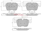 Bremsbelagsatz, Scheibenbremse METZGER 1170850