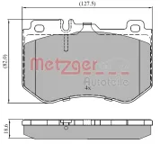 Bremsbelagsatz, Scheibenbremse METZGER 1170852