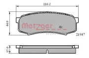 Bremsbelagsatz, Scheibenbremse METZGER 1170871