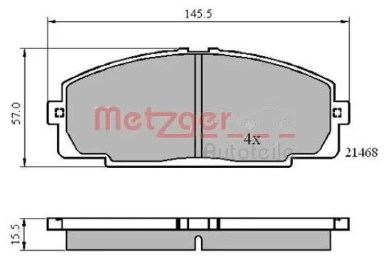 Bremsbelagsatz, Scheibenbremse METZGER 1170872 Bild Bremsbelagsatz, Scheibenbremse METZGER 1170872