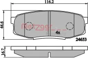 Bremsbelagsatz, Scheibenbremse METZGER 1170875