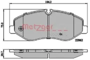 Bremsbelagsatz, Scheibenbremse METZGER 1170895