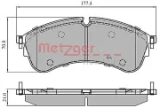 Bremsbelagsatz, Scheibenbremse METZGER 1170907