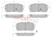 Bremsbelagsatz, Scheibenbremse Hinterachse METZGER 1170914