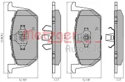 Bremsbelagsatz, Scheibenbremse METZGER 1170925