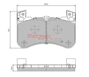 Bremsbelagsatz, Scheibenbremse Vorderachse METZGER AUTOTEILE 1170947