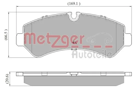 Bremsbelagsatz, Scheibenbremse METZGER 1170948 Bild Bremsbelagsatz, Scheibenbremse METZGER 1170948