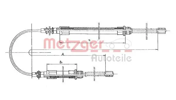 Seilzug, Feststellbremse hinten METZGER 1171.1