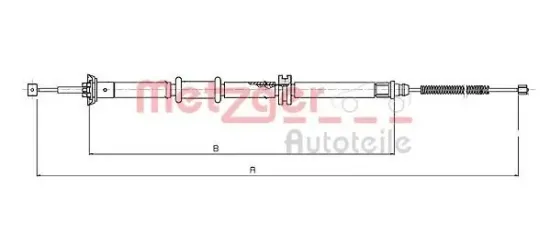 Seilzug, Feststellbremse hinten rechts METZGER 12.0732 Bild Seilzug, Feststellbremse hinten rechts METZGER 12.0732