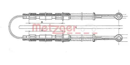 Seilzug, Feststellbremse hinten METZGER 12.102E Bild Seilzug, Feststellbremse hinten METZGER 12.102E