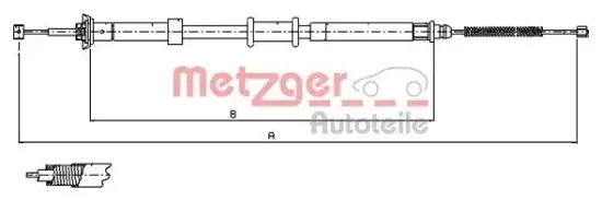 Seilzug, Feststellbremse hinten rechts METZGER AUTOTEILE 12.0701 Bild Seilzug, Feststellbremse hinten rechts METZGER AUTOTEILE 12.0701