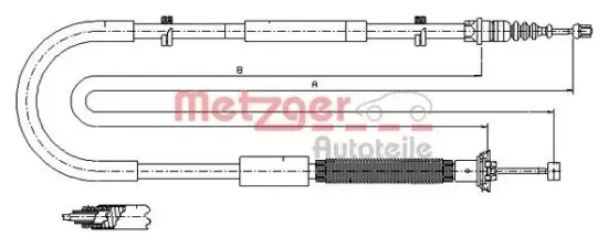 Seilzug, Feststellbremse METZGER 12.0703 Bild Seilzug, Feststellbremse METZGER 12.0703