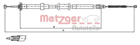 Seilzug, Feststellbremse METZGER 12.0765 Bild Seilzug, Feststellbremse METZGER 12.0765