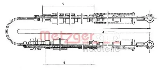 Seilzug, Feststellbremse METZGER 1401.3 Bild Seilzug, Feststellbremse METZGER 1401.3