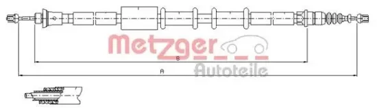 Seilzug, Feststellbremse METZGER 1651.22 Bild Seilzug, Feststellbremse METZGER 1651.22