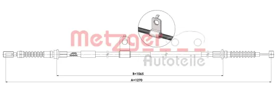 Seilzug, Feststellbremse METZGER 17.0606 Bild Seilzug, Feststellbremse METZGER 17.0606