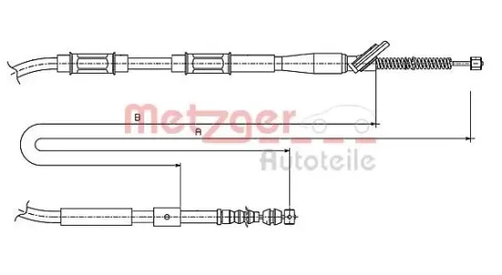 Seilzug, Feststellbremse hinten links METZGER 17.1445 Bild Seilzug, Feststellbremse hinten links METZGER 17.1445