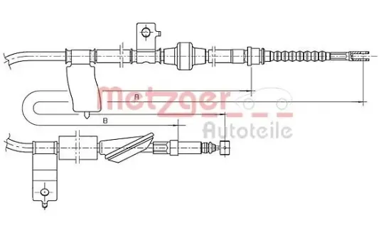 Seilzug, Feststellbremse hinten rechts METZGER AUTOTEILE 17.4017 Bild Seilzug, Feststellbremse hinten rechts METZGER AUTOTEILE 17.4017