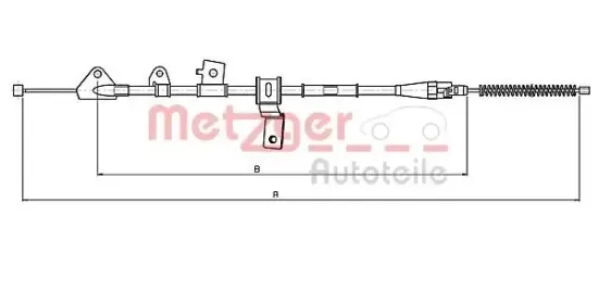 Seilzug, Feststellbremse hinten rechts METZGER AUTOTEILE 17.5069 Bild Seilzug, Feststellbremse hinten rechts METZGER AUTOTEILE 17.5069