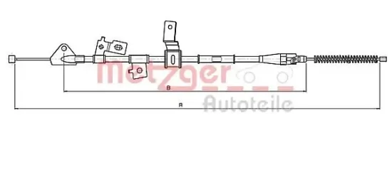 Seilzug, Feststellbremse hinten links METZGER AUTOTEILE 17.5070 Bild Seilzug, Feststellbremse hinten links METZGER AUTOTEILE 17.5070