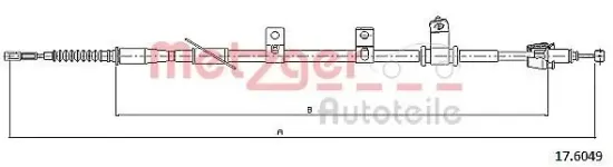 Seilzug, Feststellbremse hinten rechts METZGER AUTOTEILE 17.6049 Bild Seilzug, Feststellbremse hinten rechts METZGER AUTOTEILE 17.6049
