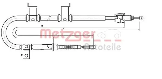 Seilzug, Feststellbremse hinten links METZGER AUTOTEILE 17.6052 Bild Seilzug, Feststellbremse hinten links METZGER AUTOTEILE 17.6052