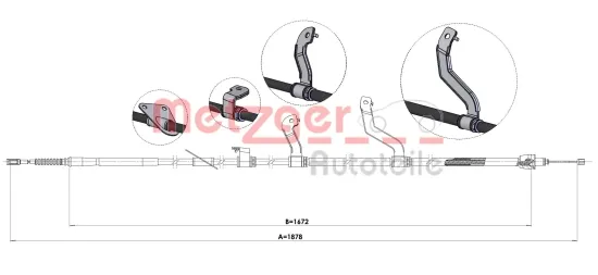 Seilzug, Feststellbremse METZGER 17.6074 Bild Seilzug, Feststellbremse METZGER 17.6074