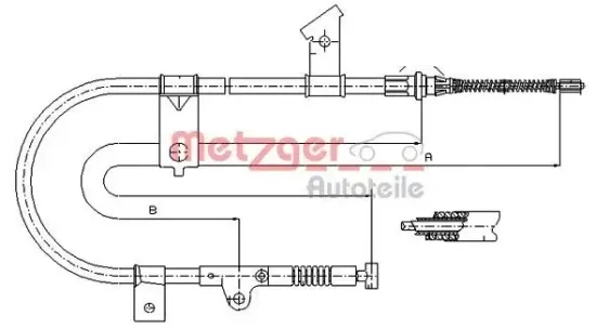 Seilzug, Feststellbremse hinten links METZGER AUTOTEILE 17.0002 Bild Seilzug, Feststellbremse hinten links METZGER AUTOTEILE 17.0002
