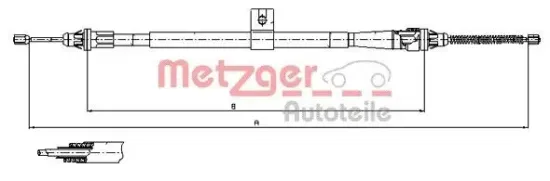 Seilzug, Feststellbremse hinten links METZGER AUTOTEILE 17.0006 Bild Seilzug, Feststellbremse hinten links METZGER AUTOTEILE 17.0006