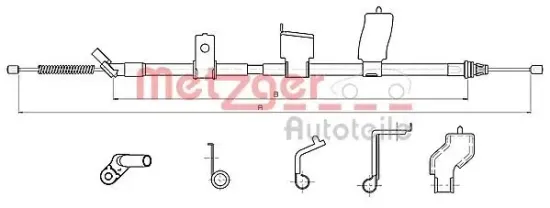 Seilzug, Feststellbremse hinten links METZGER AUTOTEILE 17.0327 Bild Seilzug, Feststellbremse hinten links METZGER AUTOTEILE 17.0327