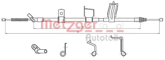 Seilzug, Feststellbremse hinten rechts METZGER AUTOTEILE 17.0330 Bild Seilzug, Feststellbremse hinten rechts METZGER AUTOTEILE 17.0330