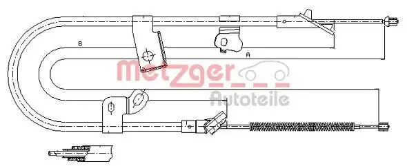 Seilzug, Feststellbremse hinten rechts METZGER 17.1075