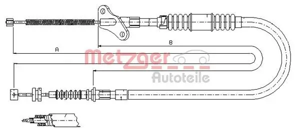 Seilzug, Feststellbremse METZGER 17.2723 Bild Seilzug, Feststellbremse METZGER 17.2723