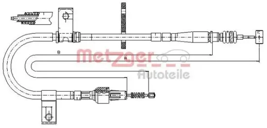 Seilzug, Feststellbremse hinten rechts METZGER AUTOTEILE 17.5040 Bild Seilzug, Feststellbremse hinten rechts METZGER AUTOTEILE 17.5040