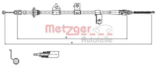 Seilzug, Feststellbremse METZGER 17.6027 Bild Seilzug, Feststellbremse METZGER 17.6027