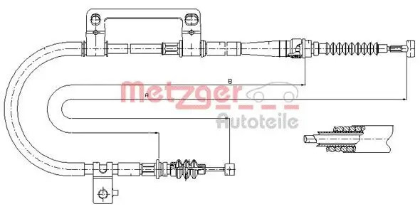 Seilzug, Feststellbremse hinten links METZGER 17.6043