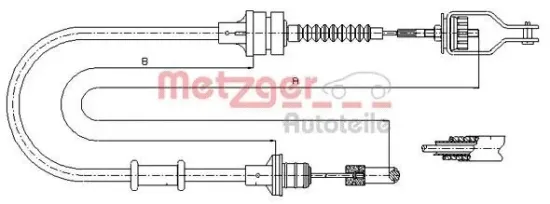 Seilzug, Kupplungsbetätigung METZGER AUTOTEILE 18.0072 Bild Seilzug, Kupplungsbetätigung METZGER AUTOTEILE 18.0072