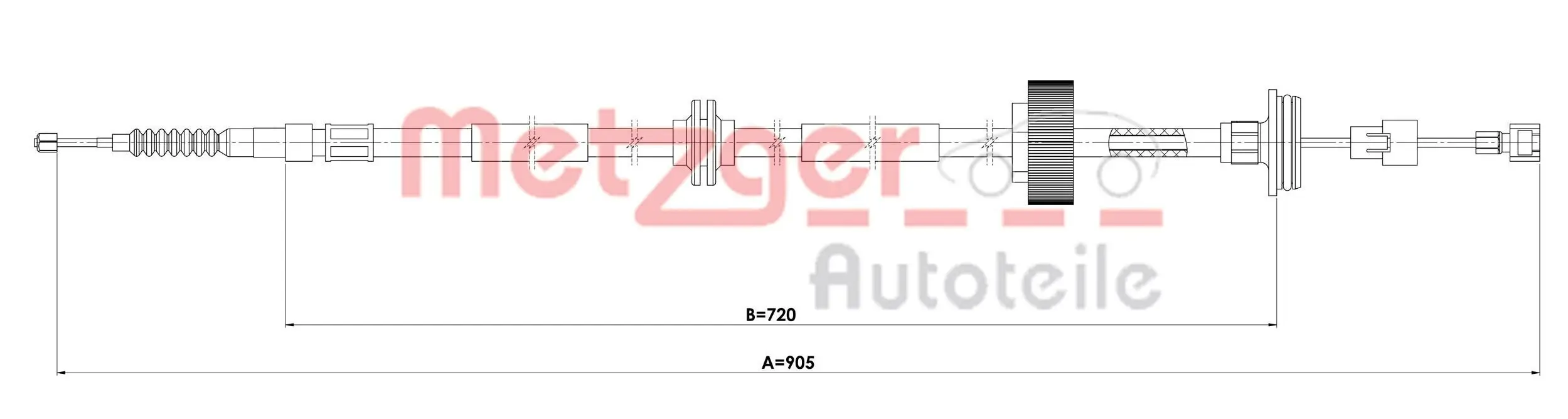 Seilzug, Feststellbremse hinten rechts METZGER 1E.BW007