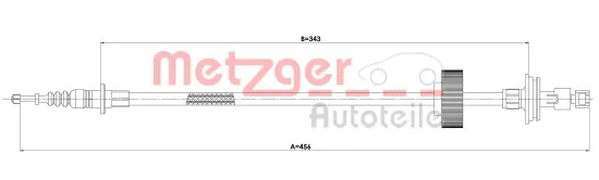 Seilzug, Feststellbremse hinten links METZGER 1E.ME002 Bild Seilzug, Feststellbremse hinten links METZGER 1E.ME002