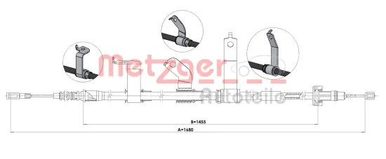 Seilzug, Feststellbremse hinten links METZGER AUTOTEILE 1.KI016 Bild Seilzug, Feststellbremse hinten links METZGER AUTOTEILE 1.KI016
