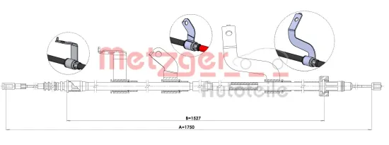 Seilzug, Feststellbremse hinten rechts METZGER AUTOTEILE 1.KI017 Bild Seilzug, Feststellbremse hinten rechts METZGER AUTOTEILE 1.KI017