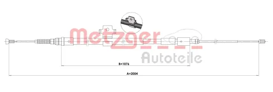 Seilzug, Feststellbremse hinten rechts METZGER AUTOTEILE 1.PE004 Bild Seilzug, Feststellbremse hinten rechts METZGER AUTOTEILE 1.PE004