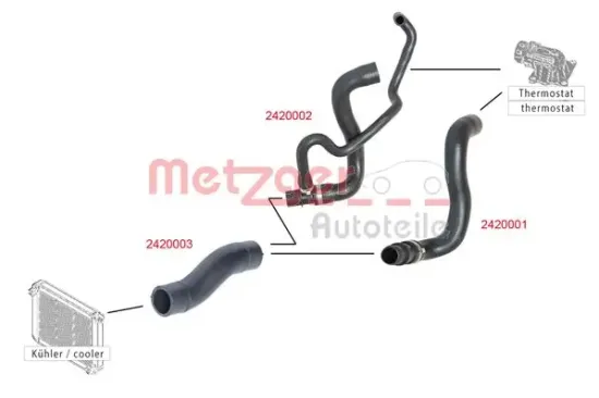 Kühlerschlauch METZGER AUTOTEILE 2420002 Bild Kühlerschlauch METZGER AUTOTEILE 2420002