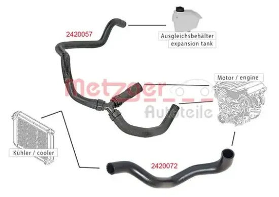 Kühlerschlauch oben METZGER AUTOTEILE 2420072 Bild Kühlerschlauch oben METZGER AUTOTEILE 2420072