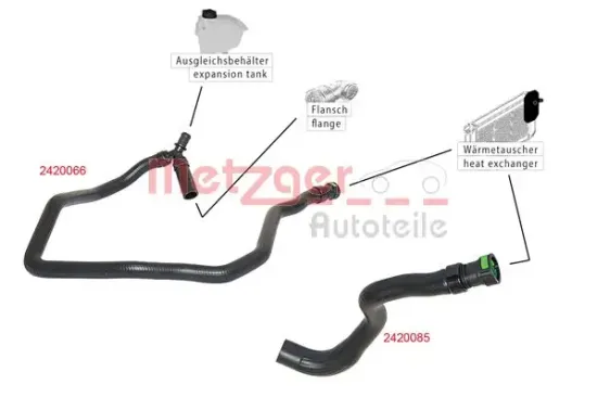 Kühlerschlauch METZGER AUTOTEILE 2420085 Bild Kühlerschlauch METZGER AUTOTEILE 2420085