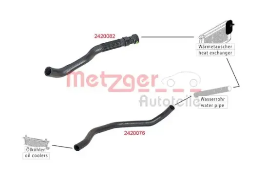 Kühlerschlauch METZGER AUTOTEILE 2420076 Bild Kühlerschlauch METZGER AUTOTEILE 2420076