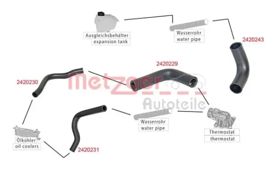 Kühlerschlauch rechts unten METZGER AUTOTEILE 2420230 Bild Kühlerschlauch rechts unten METZGER AUTOTEILE 2420230